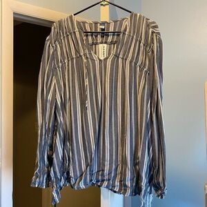 Blue and White Striped Old Navy Top